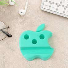 Multi-Functional Apple-Shaped Plastic Mobile Stand with Pen Holder (3 Pc / Mix Color)